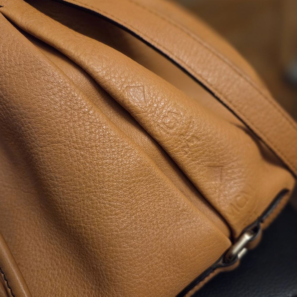 Authentic MCM Leather Drawstring Bucket Bag, often referred as Hobo Crossbody - Picture 3 of 15